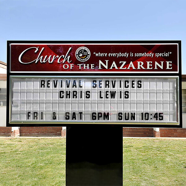 Church Sign for Church of the Nazarene